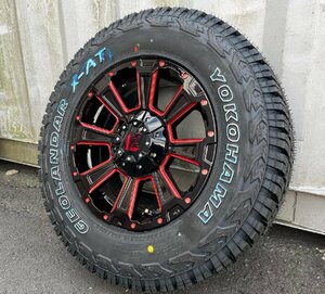 【車検対応】ハイエース200系 サマータイヤ ホイールセット 215/65R16 ヨコハマ ジオランダー X-AT 16インチ DeathRock 新品4本セット