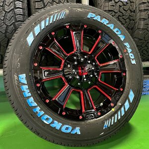 ハイエース 200系 YOKOHAMA PARADA 215/65R16 ホワイトレター 人気 タイヤホイールセット 16インチ DeathRock ホワイトレター