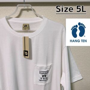 【1点限り】新品タグ付き 大きいサイズ5L ハンテン 半袖 Tシャツ 白