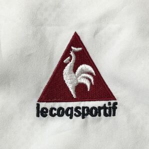 ● le coq sportif GOLF ルコックゴルフ ● ロゴ 刺繍 裏地メッシュ ハーフジップ 半袖 ゴルフ プルオーバー ジャケット ホワイト Mの画像4