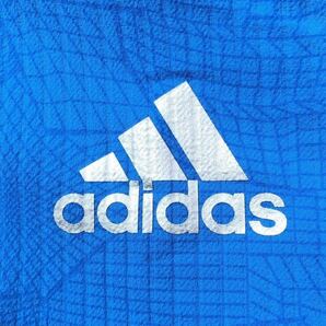 ● adidas アディダス テーラーメイド ● ロゴ プリント スリーライン ダブルジップ ゴルフ ジャケット ブルー Lの画像5