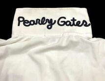 ■ PEARLY GATES パーリーゲイツ ■ ビッグロゴ プリント エンブレム 89ナンバリング刺繍 半袖 ゴルフ ポロシャツ ホワイト 4_画像6