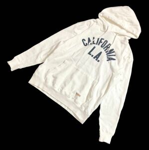 コラボ ■ Goodwear×JACKROSE グッドウェア×ジャックローズ ■ フロント ビッグ ロゴ プリント スウェット パーカ ホワイト L