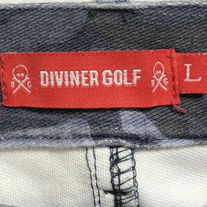 ■ DIVINER GOLF ディバイナー ゴルフ ■ ロゴ プリント 迷彩柄 ストレッチ素材 ゴルフ パンツ ブルー系×グレー系 Lの画像4