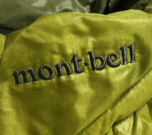 ■ mont-bell モンベル ■ ロゴ 刺繍 収納袋付 ナイロン U.L. ダウン ジャケット シャルトルーズ グリーン系 M_画像5