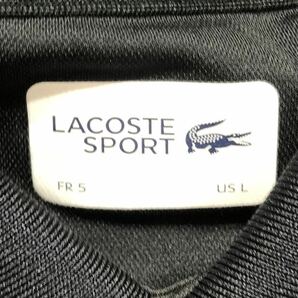 ■ LACOSTE SPORT ラコステ ■ ワニ ロゴ ラバー ワッペン 半袖 ポロシャツ ブラック×ホワイト Lの画像4