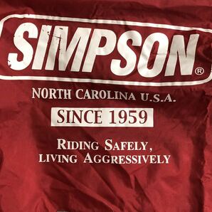 希少 ■ SIMPSON シンプソン ■ ビッグ ロゴ プリント 防水加工 レーシング ジャケット レッド Lの画像6