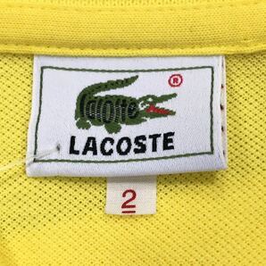 未着用 タグ付 ● LACOSTE ラコステ ● ロゴ ワニ ワッペン 半袖 ポロシャツ イエロー 2の画像6