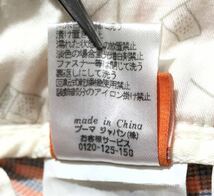 ● PUMA GOLF プーマゴルフ ● ロゴ 刺繍 18ホール プリント チェック柄 ストレッチ素材 ゴルフ パンツ ホワイト×オレンジ×グレー S_画像9