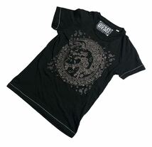 ■ DIESEL ディーゼル ■ フロント ビッグ ヴレイブ ロゴ プリント 半袖 Tシャツ ブラック M_画像1