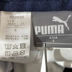 ● PUMA GOLF プーマゴルフ ● ロゴ プリント ラベル ストレッチ素材 ゴルフ パンツ ネイビー Sの画像7