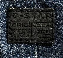 ■ G-STAR RAW ジースターロウ ■ MOTAC ロゴ 金具 パッチ ユーズド 色落ち加工 バイカー デニム インディゴブルー W28/L32_画像6