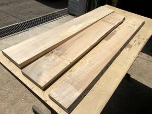 送料無料！【S829H】辛夷 ～1030×～150×～23㎜ 3枚セット 板材 コブシ 乾燥材 木工 DIY 材木 天然木 無垢材《銘木すずめや》