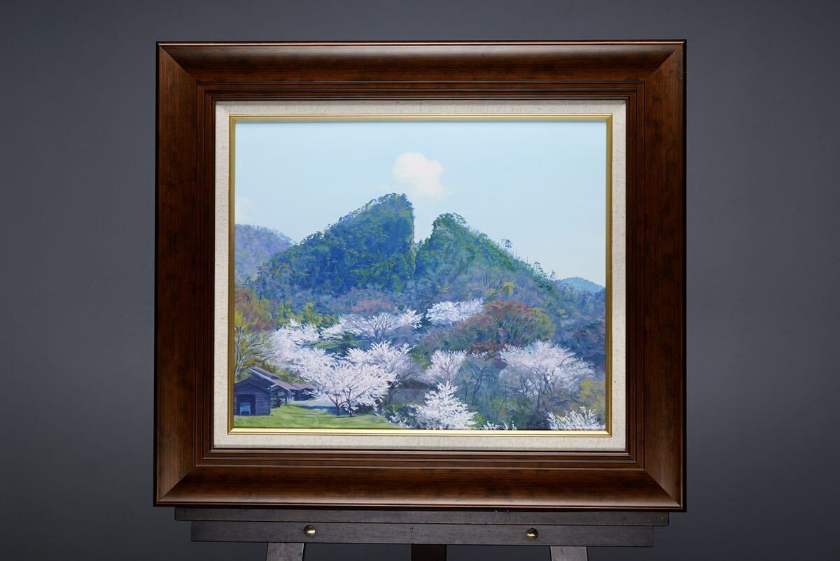 Echtes Werk von Chino Ito Dōyū no Kakerido - Sakura Ölgemälde F8 Größe (45, 5 cm x 38 cm) Signiert und beglaubigt Hergestellt im Jahr 2013 Ein talentierter Künstler, der an einem einzigen Gemälde beteiligt ist #SAKURA Yamazakura, Malerei, Ölgemälde, Natur, Landschaftsmalerei