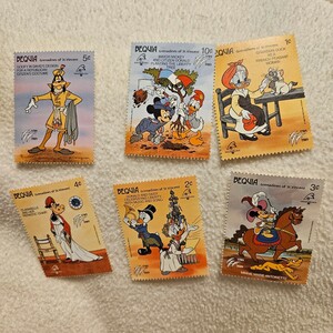 ディズニー　スタンプコレクション　ベキア島　6枚　切手風　シール　Disney　