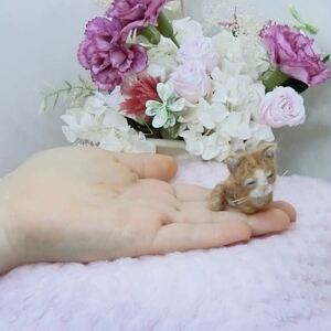 Art hand Auction ☆3.5センチミニチュア☆ 羊毛フェルト猫 香箱座りで寝ている茶トラ 子猫 ハンドメイド 置物 ドールハウス ブライス 撮影小物, おもちゃ, ゲーム, ぬいぐるみ, 羊毛フェルト