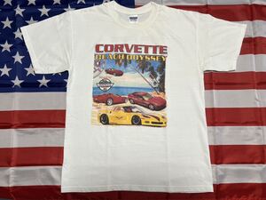 中古美品　MADE IN USA CORVETTE BEACH ODYSSEY 2004 EMERALD COAST CORVETTE CLUB Tシャツ LARGE 