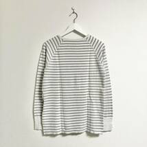 ◆nonnative◆Dweller Crew LS Cotton Border THERMAL 2 ボーダー サーマル 白 グレー ノンネイティブ 長袖 カットソー ロンt ホワイト_画像2