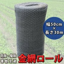 金網 ロール【 農業 園芸 】 幅 50cm × 30m 亀甲金網 金網 メッシュ フェンス 害獣 対策 DIY 防犯 工事 住宅 ベランダ 畑_画像1