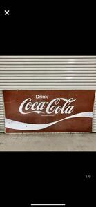 コカコーラ　琺瑯看板　ビッグサイズ　w255特大