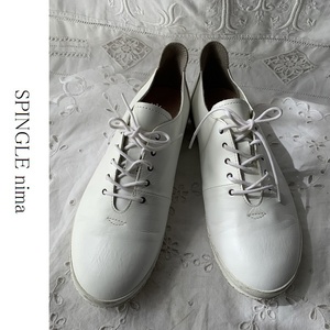 spingele nima white leather shoes original leather white spin gru knee ma regular price 1,8 ten thousand White 23,5cm race up shoes 