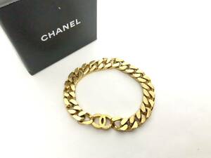 6C2419 [Подлинная гарантия] Браслет Chanel Coco Mark логотип Kihei цепь золотой винтаж Chanel