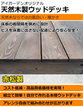 igarden 天然 木製 ウッドデッキ 90×90 10点セット(デッキ6・フェンス3・ステップ1)1.5坪 ダークブラウン 縁側 DIY 庭 -6d3f1sdb_画像2