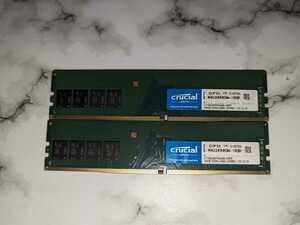 Crucial　288pin DDR4-2666 32GB(16GBx2)　即日発送可　W4U2666CM-16GR　NONECC　中古　即決