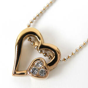 Folli Follie Folli Follie Heart necklace rhinestone Gold color lady's 