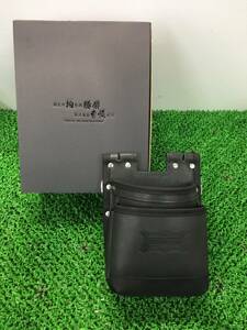 【中古品】ニックス KNICKS 鳶職向仕様ツーウェイタイプヌメ革2段腰袋(ブラック) KBS-201TB / ITD2ERCPN99L