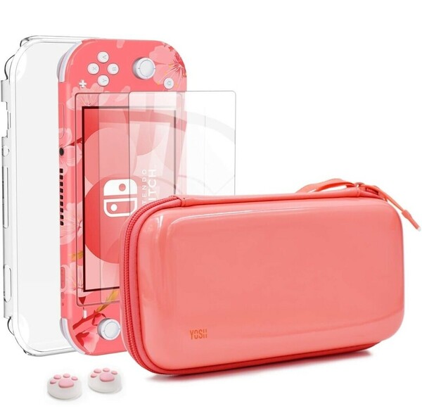 M-1 YOSH スイッチライト 対応 ケース 収納 Switch Lite 対応 カバー かわいい ピンク Switch Lite 対応 6点セット シリコンカバー 