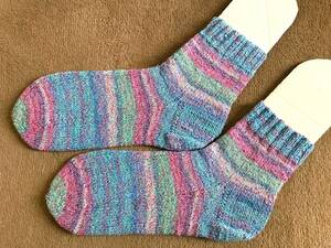 [. price cut ]23.0-23.5cm hand-knitted socks cotton ..PRO LANA ALICANTE #1 hand made # is varnish ke