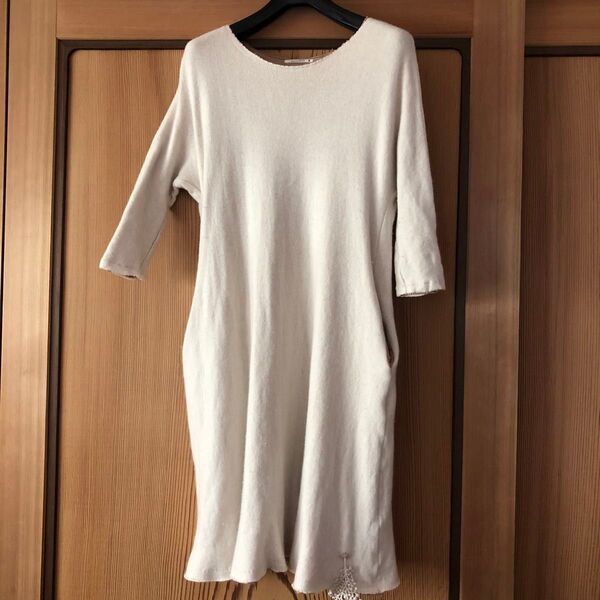 ミナペルホネン フォレストパレード ガレリア カシミヤ7部袖ワンピース 38