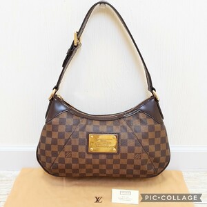 1円【ほぼ未使用 美品】LOUIS VUITTON ルイ・ヴィトン テムズ PM N48180 ダミエ エベヌ 保存袋付き★ ワン ショルダーバッグ ハンドバッグ 