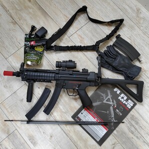 サバゲー入門セット★ オプション多数 R.A.S MP5 オートマチック 競技専用 エアーソフト ガン MARUI 電動 ドットサイト プロサイトⅡ 搭載の画像2