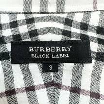 美品【BURBERRY BLACK LABEL】バーバリーブラックレーベル チェックシャツ 立襟 ホースロゴ コットン100% ボタン刻印 サイズL ボタンダウン_画像4