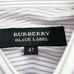 バーバリーブラックレーベル Burberry Black label メンズ ビジネス シャツ ストライプ リネン XLサイズの画像5
