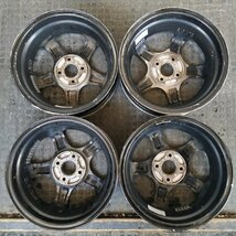 管理番号：A3-195【4本価格】【15x5J 4x100 ET+42 ハブ60】WORK・ワゴンR ムーヴ 軽自動車等・直接引取・適格請求書発行可能_画像8