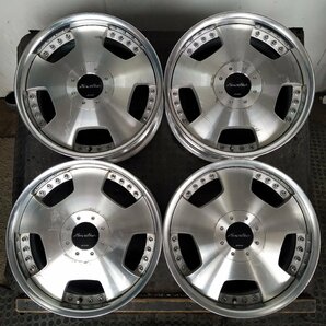 管理番号：A3-203【4本価格】【18x7.5J 4x114.3 5x114.3 ET+46 ハブ73 】WORK Euroline・マルチ・2ピース・適格請求書発行可能の画像1