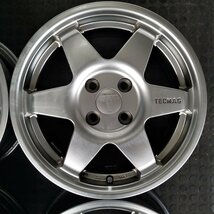 管理番号：A4-134【4本価格】【15x6J 4x100 ET+45 ハブ56.1】TEC MAG・アクア ヤリス等・店頭引取可能・適格請求書発行可能_画像3