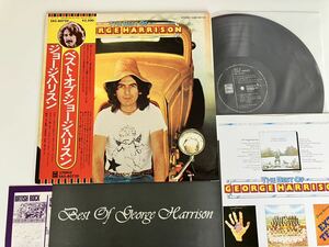 【良好品】ジョージ・ハリスン THE BEST OF GEORGE HARRISON 帯付LP 東芝EMI EAS80720 77年リリース案内付,Something,My Sweet Lord,