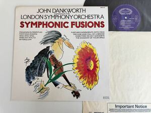 【86年UK盤】John Dankworth conducts London Symphony Orchestra/ SYMPHONIC FUSIONS LP SHM3191 ジョン・ダンクワース,MODERN CLASSICAL