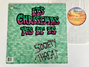 Society Threat/ It's Christmas, Yes It Is(6.22,3.35,Inst)AIRBORNE RECORDS US ABL9003 88年盤,ソサエティ・スレット,CHRISTMAS HOLIDAY