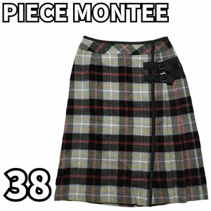【チェックスカート】　PIECE MONTEE ピエスモンテ　スカート ひざ丈 チェック柄　38