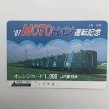 オレンジカード JR東日本 ‘87MOTOトレイン運転記念 上野～函館