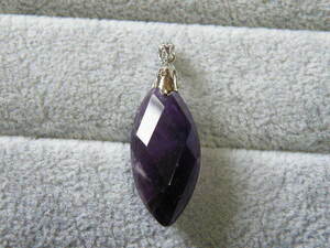 95131. amethyst 18KGP pendant top unused long-term storage 