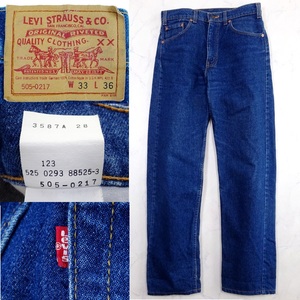 美品 90s 米国製 Levi's 505 DENIM JEANS リーバイス 505 濃紺 ジーンズ 93年 W33 MADE IN USA