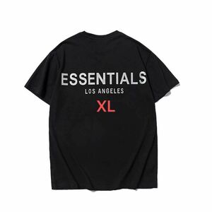 FOG Essentials Tシャツ エッセンシャルズ 半袖 後ろ大きいLOGO 薄手 綿100％ 男女兼用 黒XL