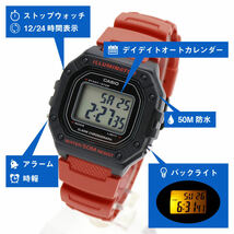 CASIO カシオ スクエア デジタル W218 ブラック 黒 メンズ レディース キッズ 薄型 軽量 防水 ユニセックス 四角形 腕時計 DW-5600_画像3