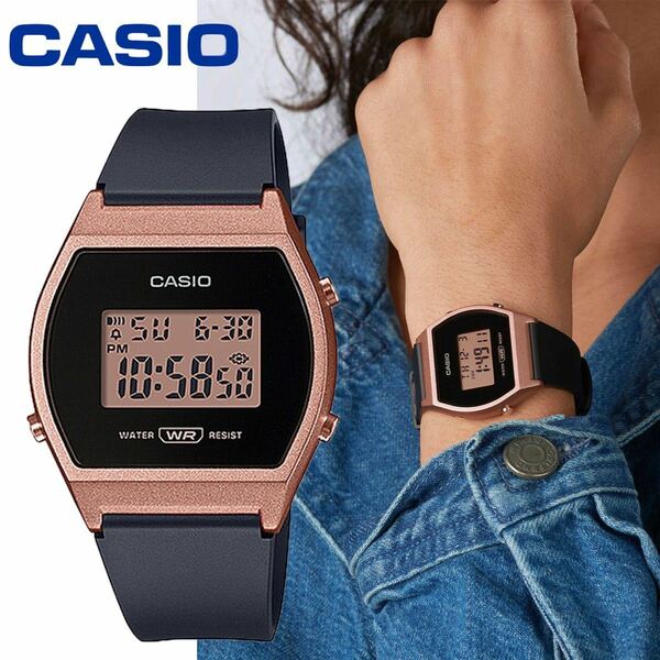 チープカシオ CASIO カシオ デジタル 女性 子供 レディース キッズ LW-204-1A ブラック ローズ ピンク 防水 シンプル ビジネス レトロ